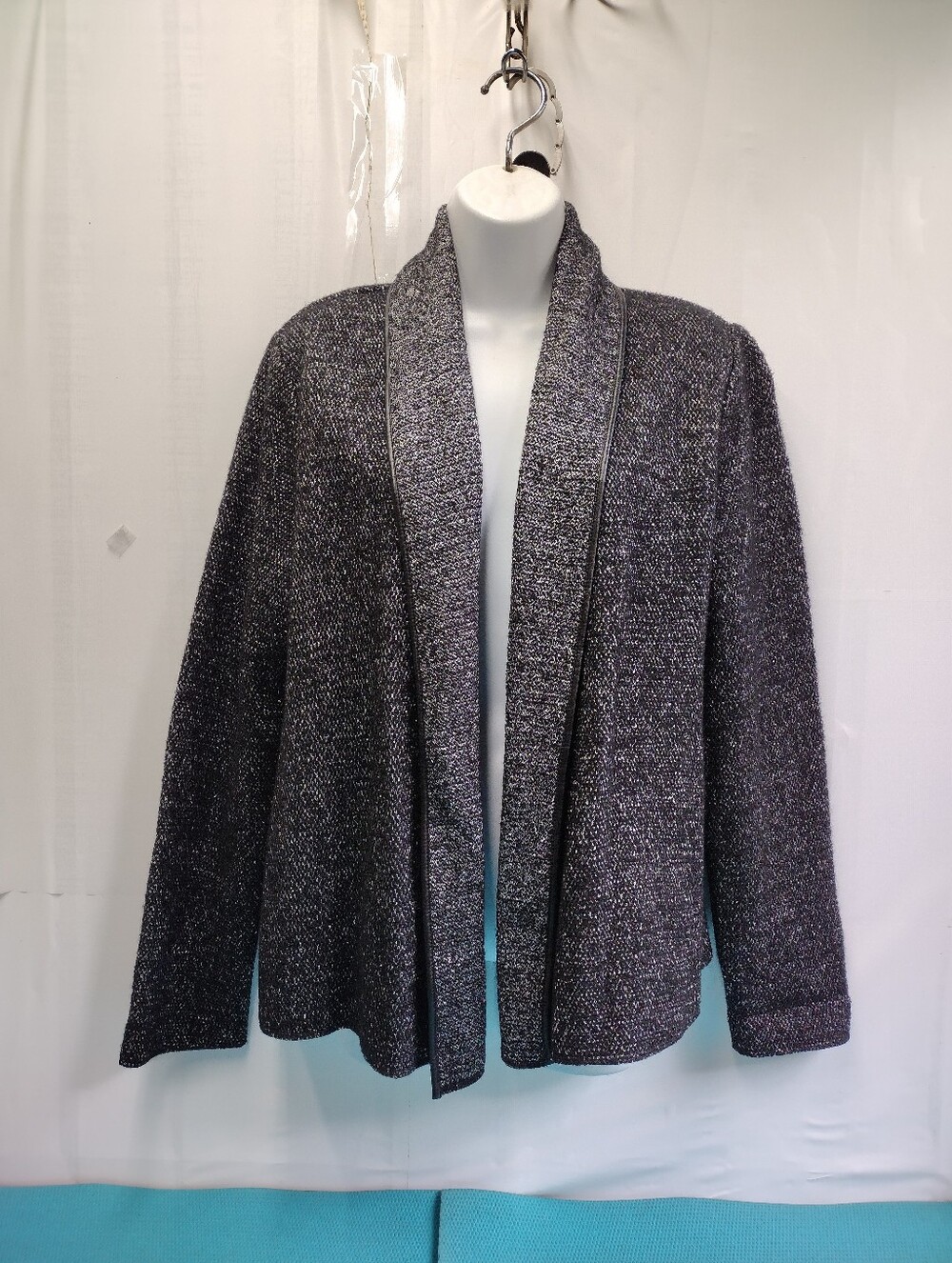 Tommy Bahama Women's Open Front Cardigan Sweater Wool Viscose Black - Size L